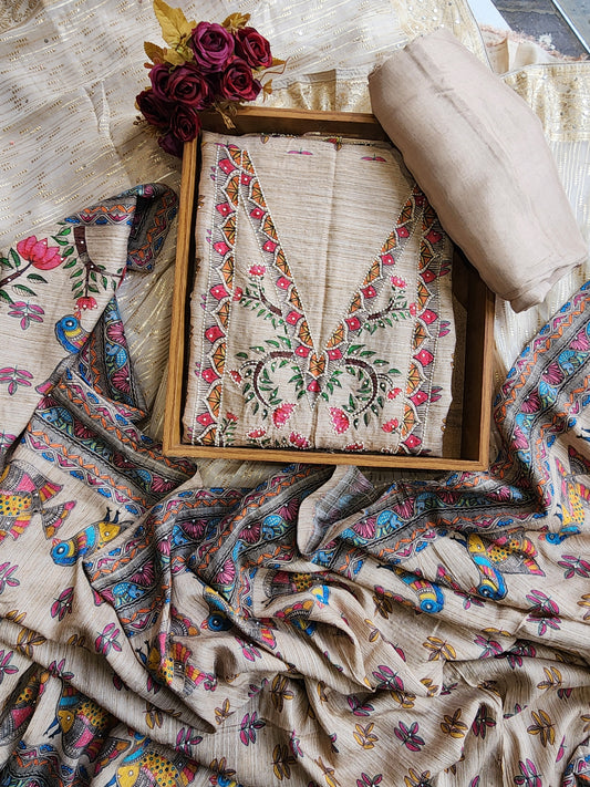 Jamdani unstitched suit