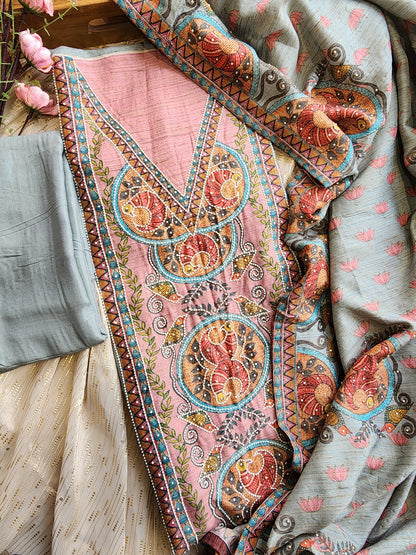 Jamdani unstitched suit