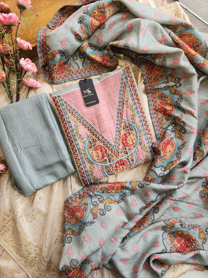 Jamdani unstitched suit