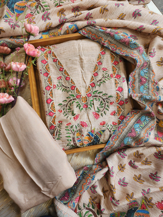 Jamdani unstitched suit