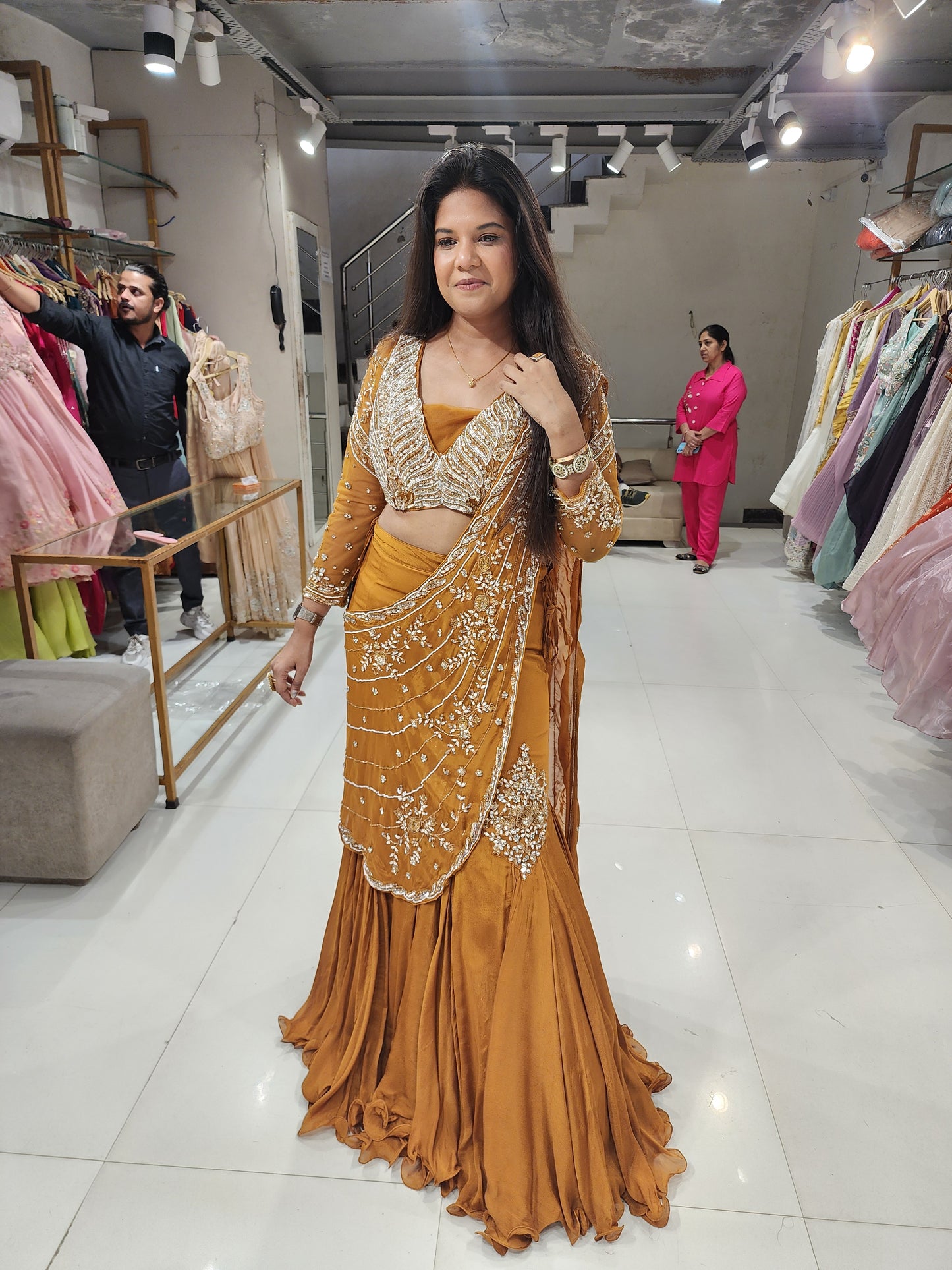 Fishcut crepe lehenga set