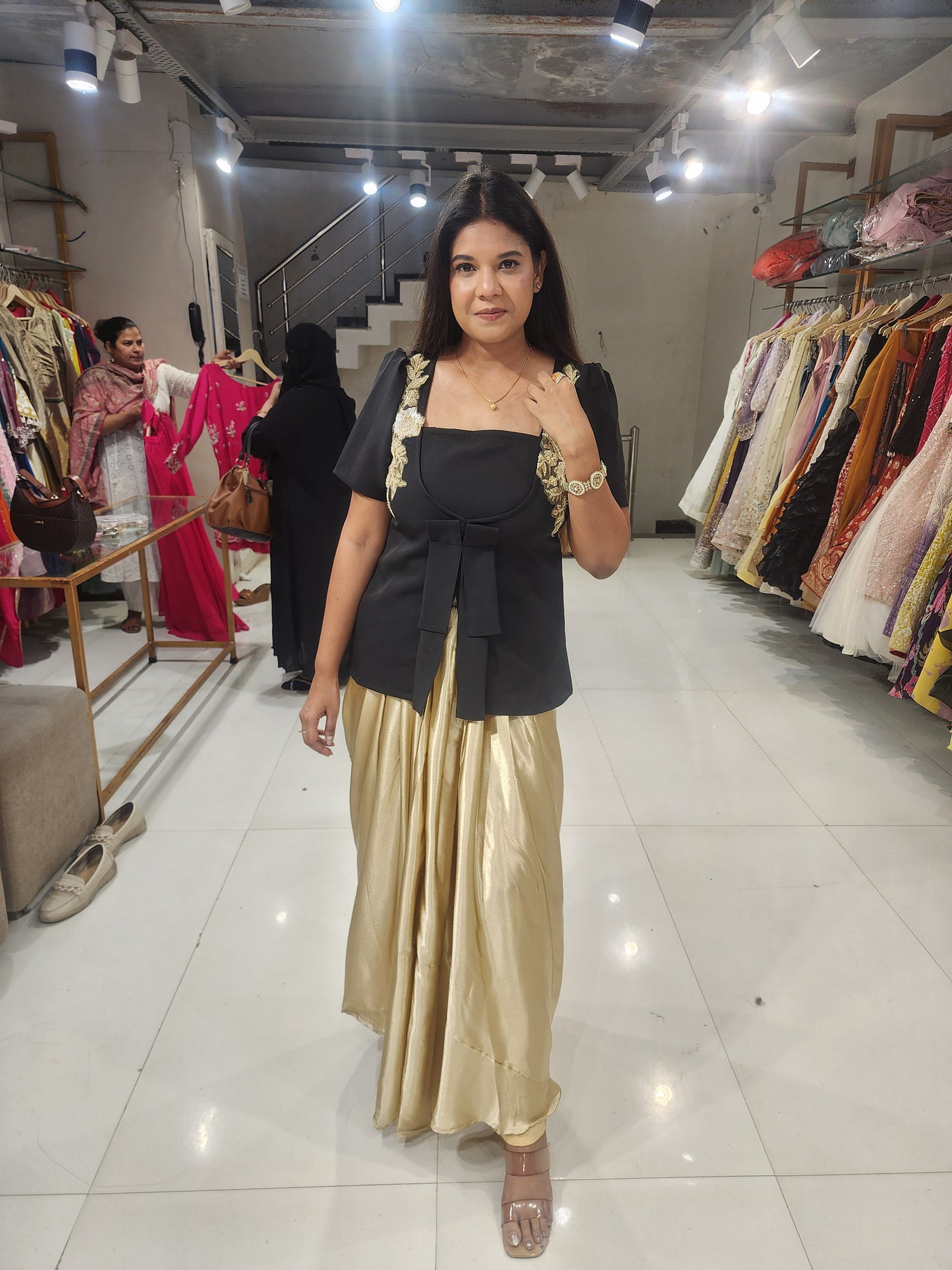 Black glam cocktail dress