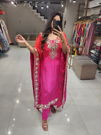 Noor crepe ombre kaftan suit