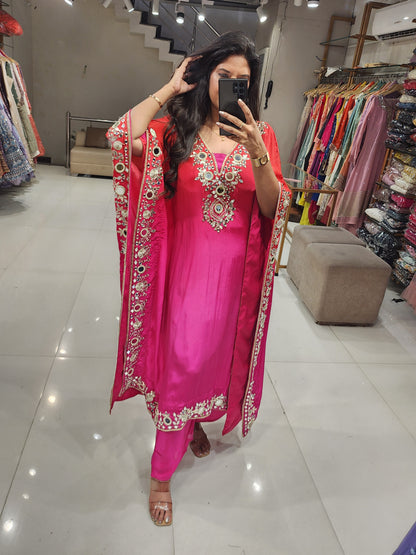 Noor crepe ombre kaftan suit