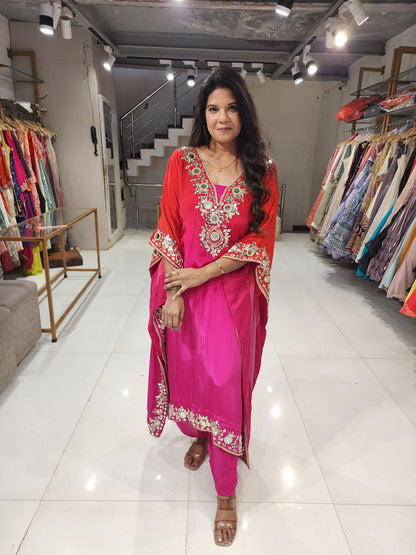 Noor crepe ombre kaftan suit