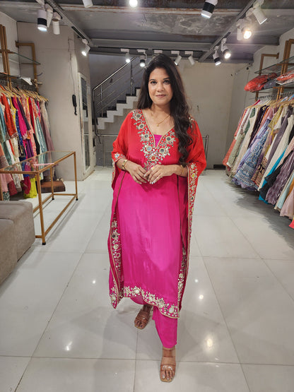 Noor crepe ombre kaftan suit