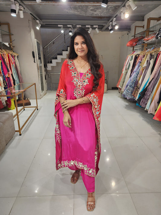 Noor crepe ombre kaftan suit
