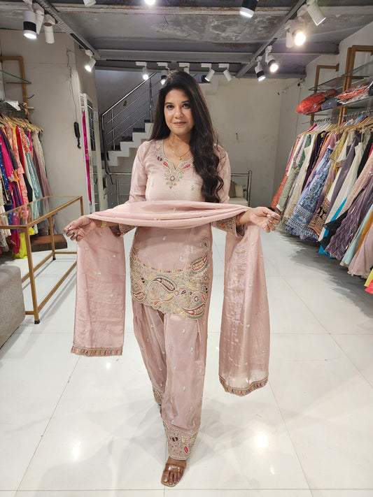 Embellished farshi salwar suit