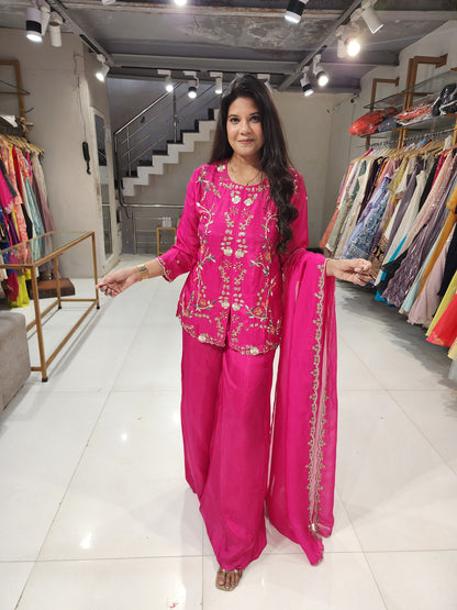 Hotpink embellished co-ord set
