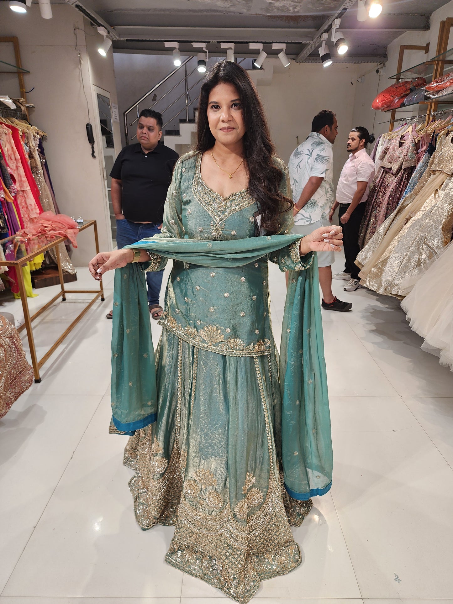 Long choli indowestern lehenga set