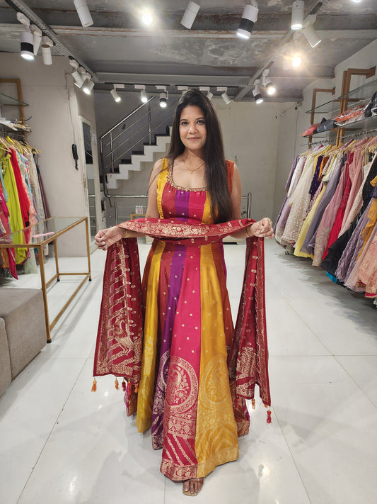Multi colour anarkali suit