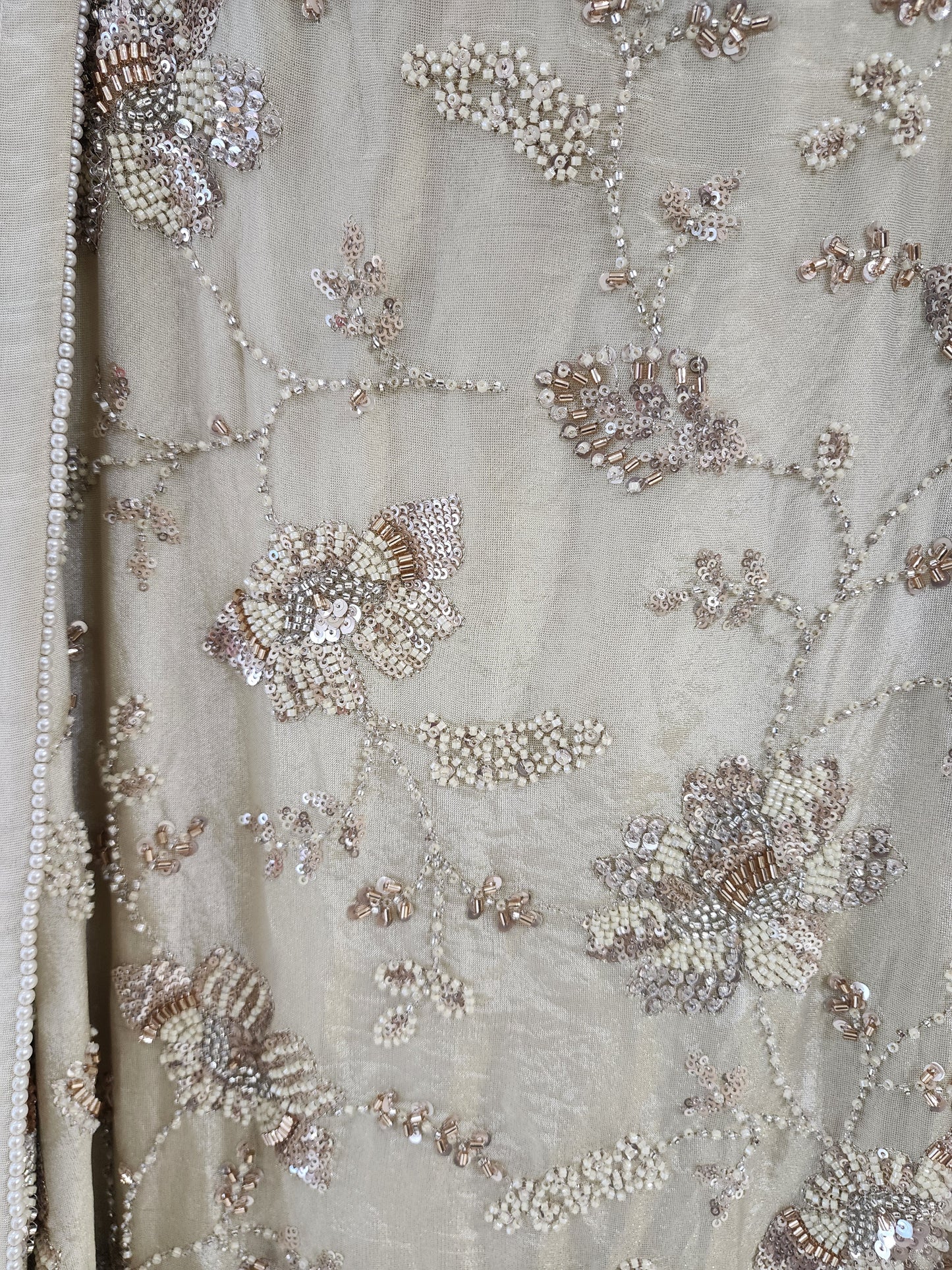 Pure shimmer tissue handwork unstitched suit