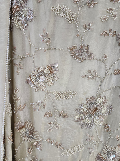 Pure shimmer tissue handwork unstitched suit