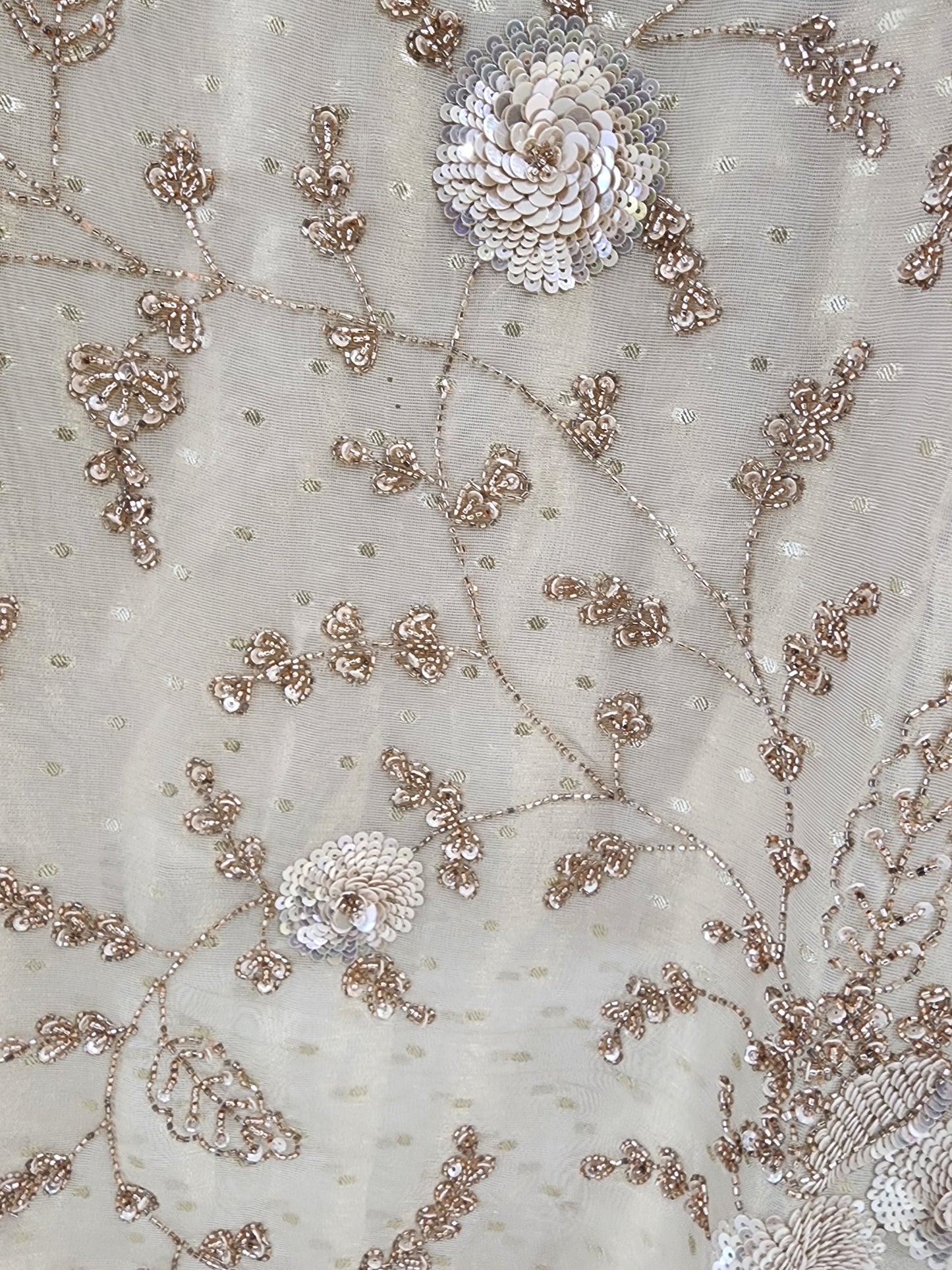 Pure organza tissue handwork unstitched suit