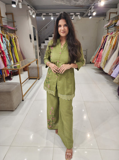 Olive green handbrush co-ord set