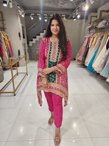 C cut crepe indowestern dress
