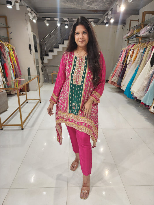 C cut crepe indowestern dress
