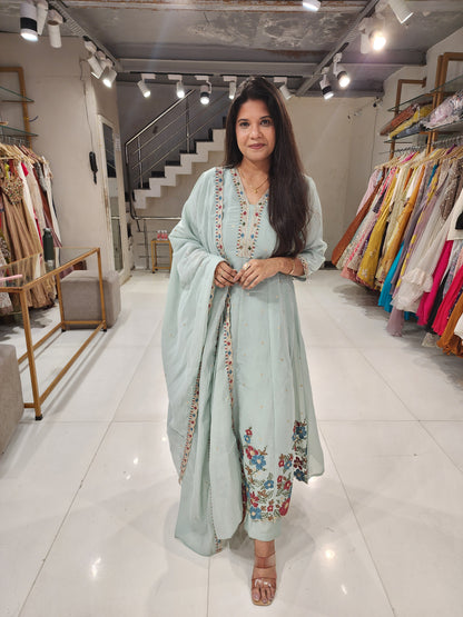 Embroided anarkali suit