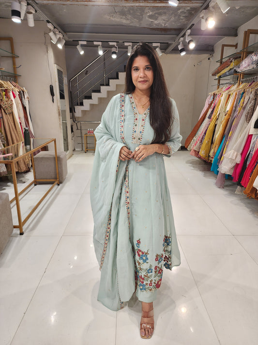 Embroided anarkali suit