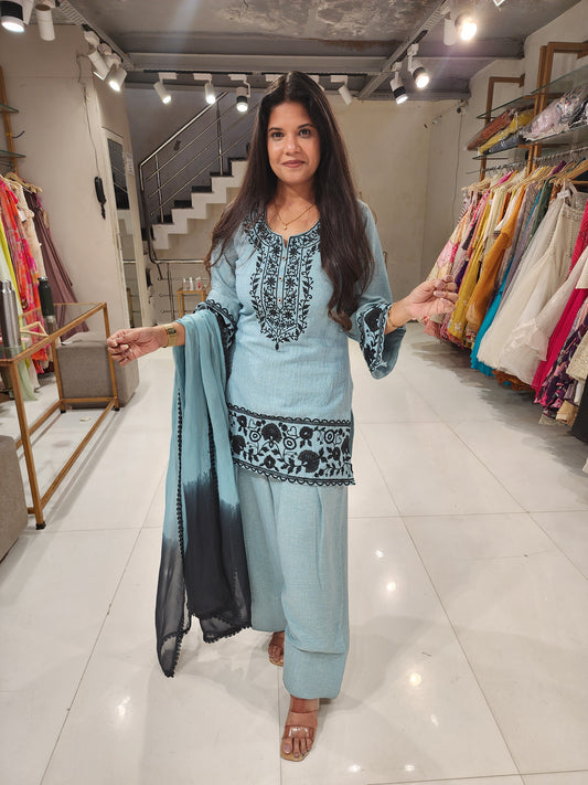 Farshi salwar embroided co-ord set