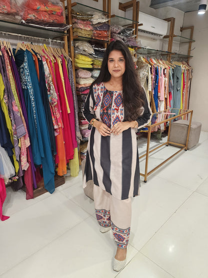 Striped ikkat co-ord set