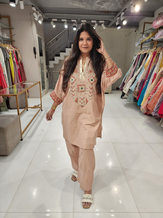 Baggy mirror work co-ord set