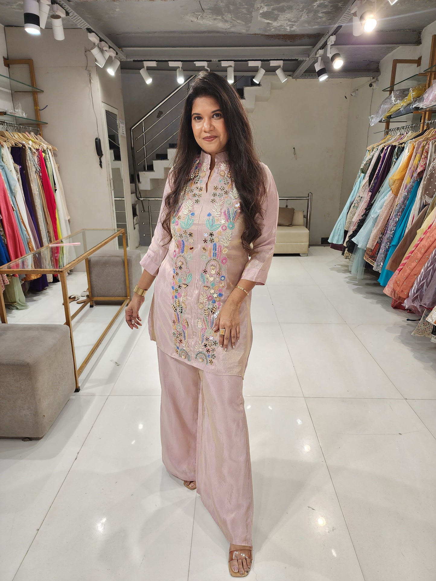 PDP shimmer tissue co-ord set