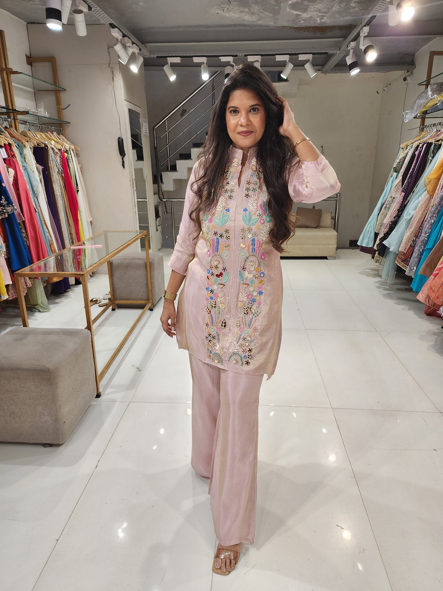 PDP shimmer tissue co-ord set