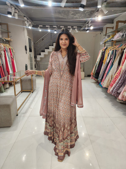 Crepe anarkali suit