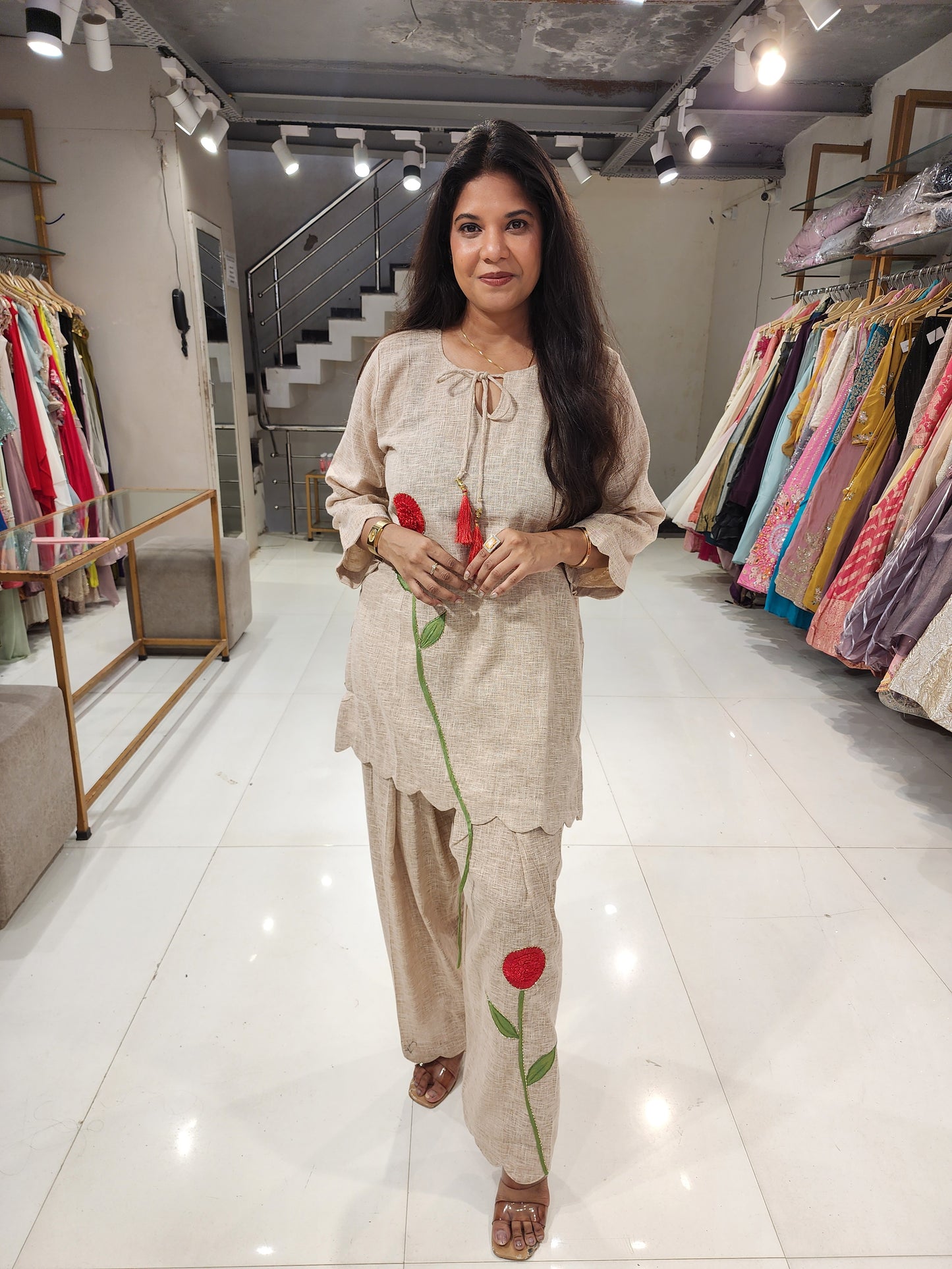 Rose petal farshi suit