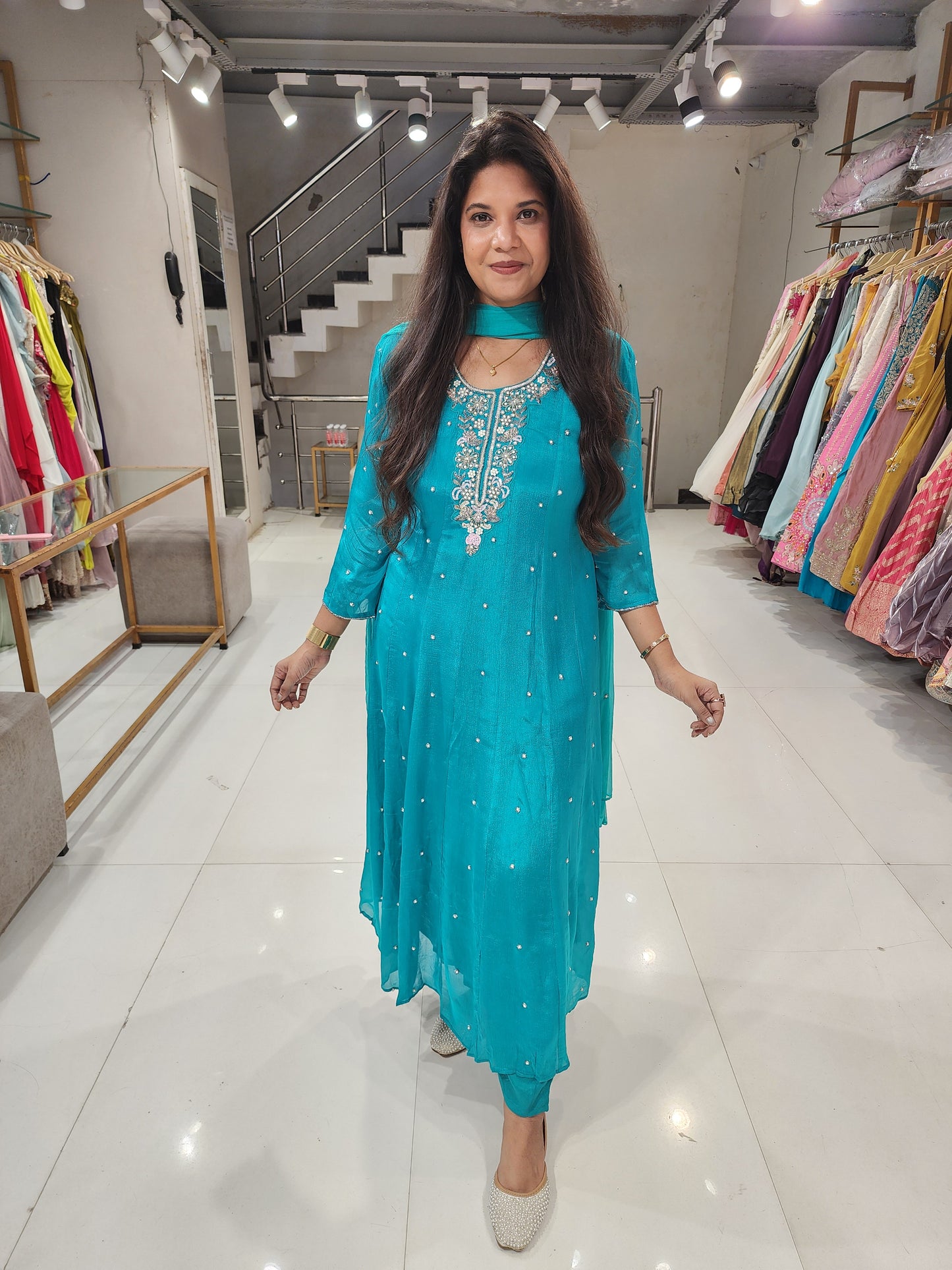 Chinon anarkali suit