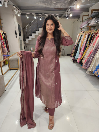 A line mull zardosi work suit