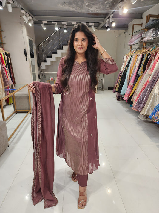 A line mull zardosi work suit