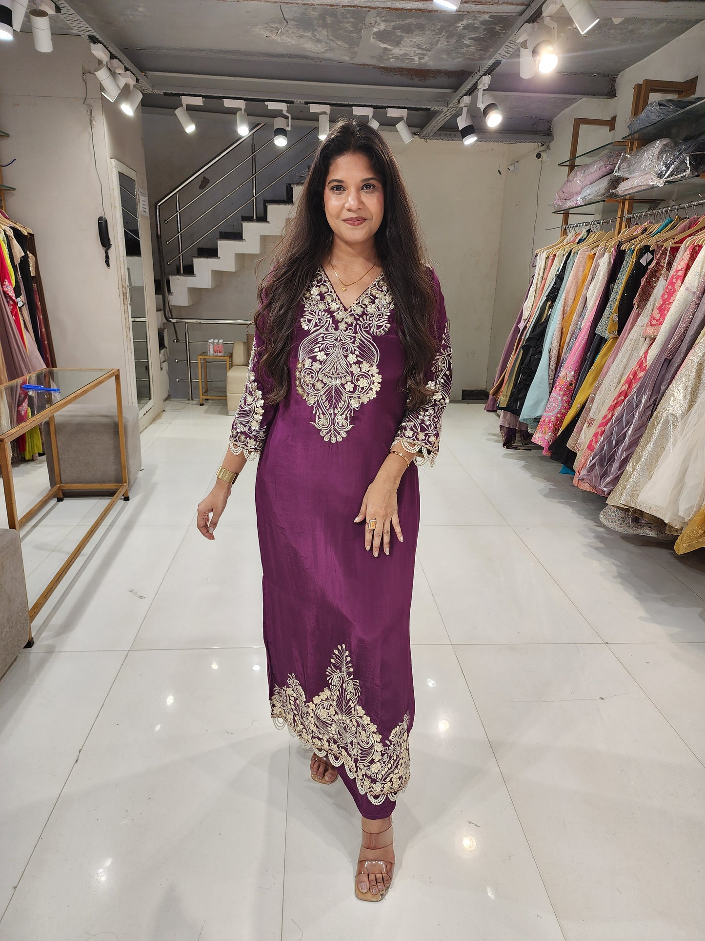 Side cut kareena crepe co-ord set