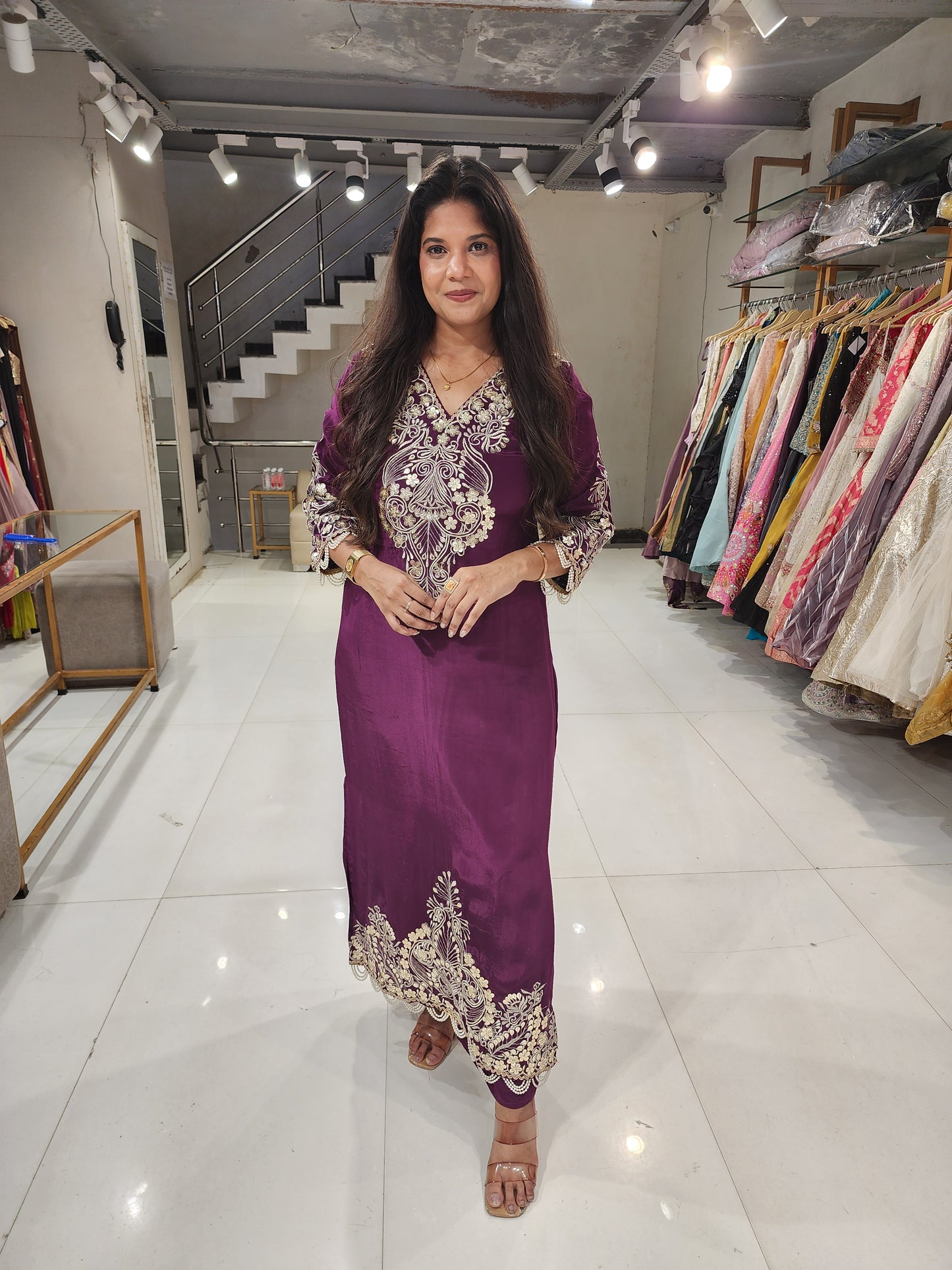 Side cut kareena crepe co-ord set