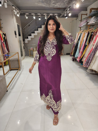 Side cut kareena crepe co-ord set