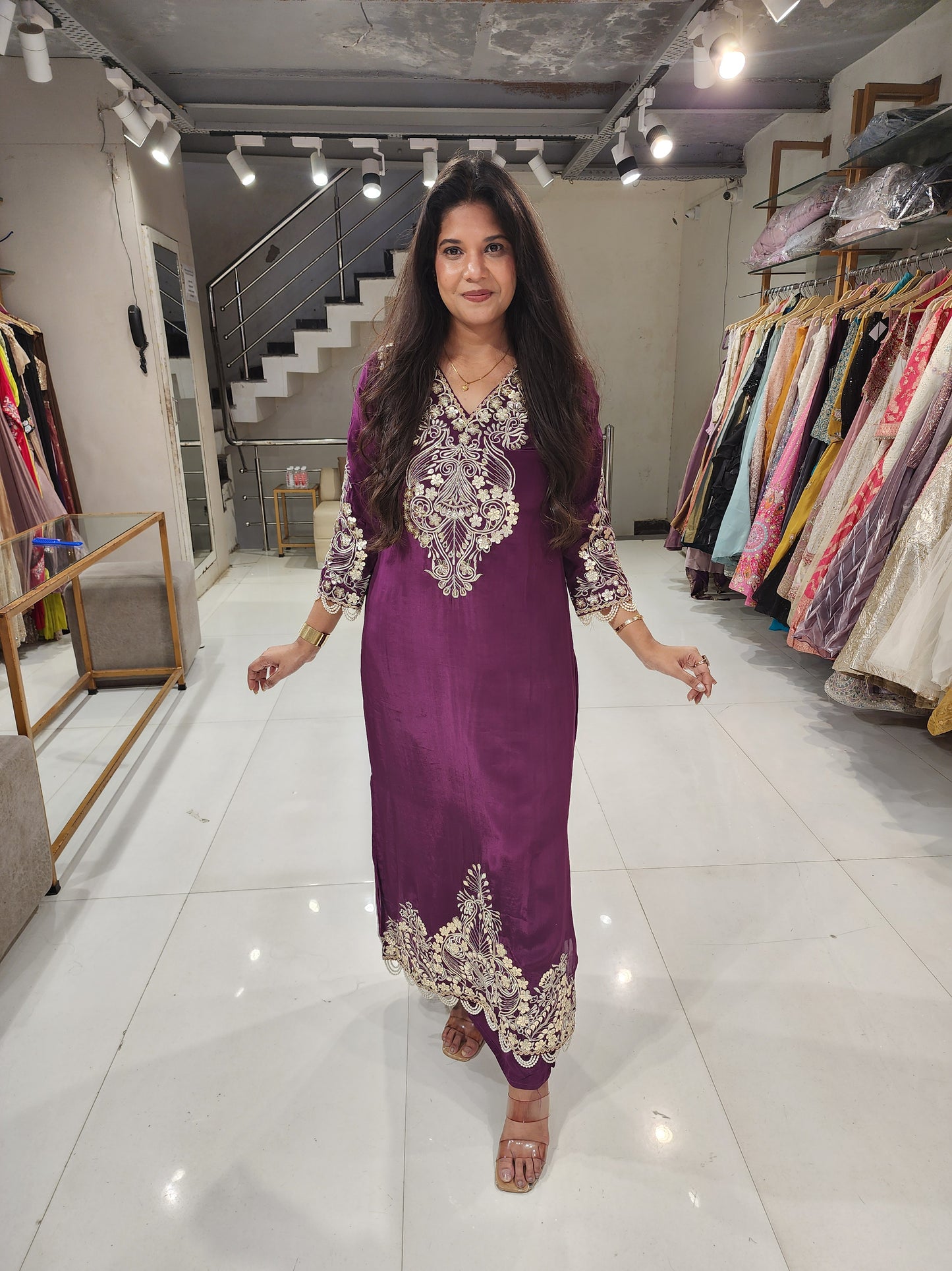 Side cut kareena crepe co-ord set
