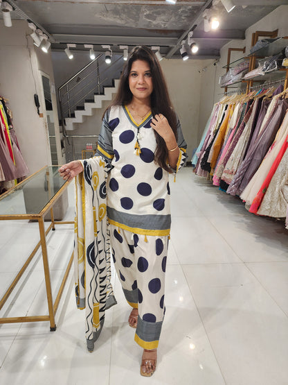 Muslin polka muslin farshi suit