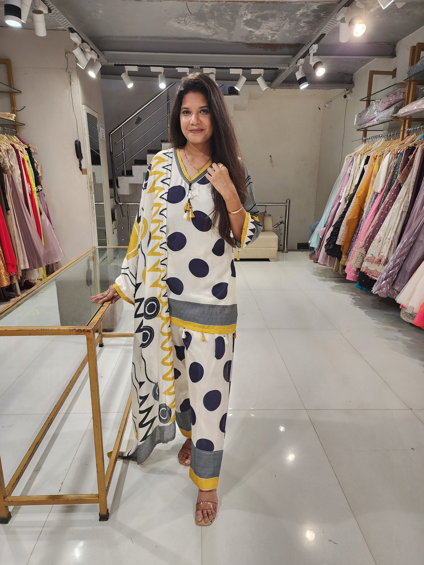 Muslin polka muslin farshi suit
