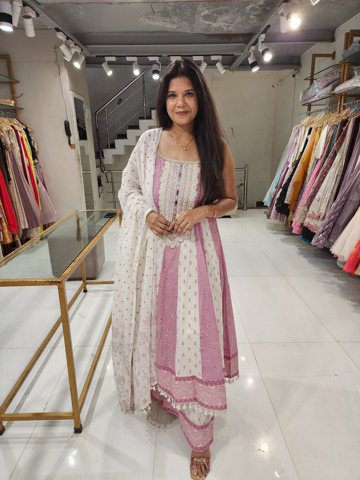 Step anarkali suit