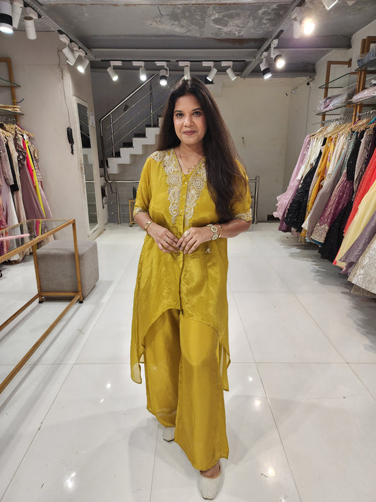 High & low organza co-ord set