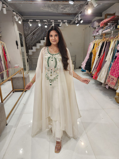 Jewel work kaftaan style co-ord set