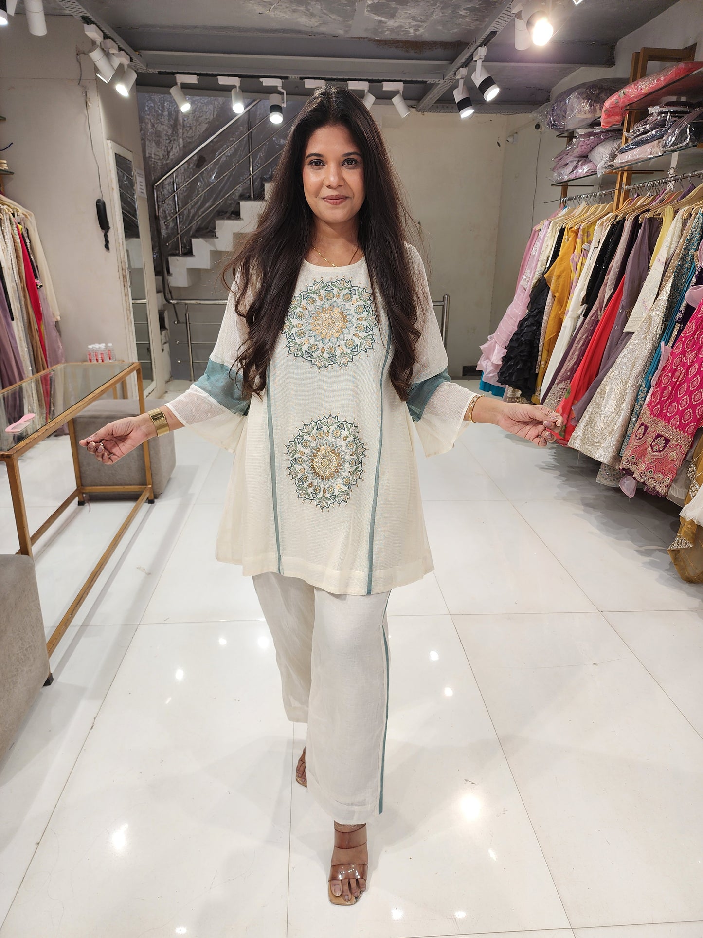 Cotton embroided co-ord set