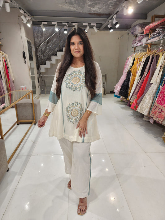 Cotton embroided co-ord set