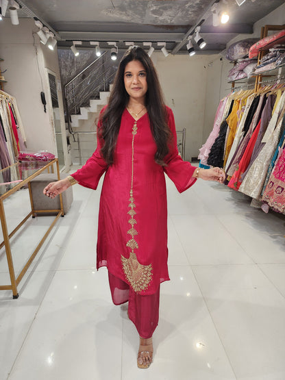 Jhumka crepe embrpided co-ord set
