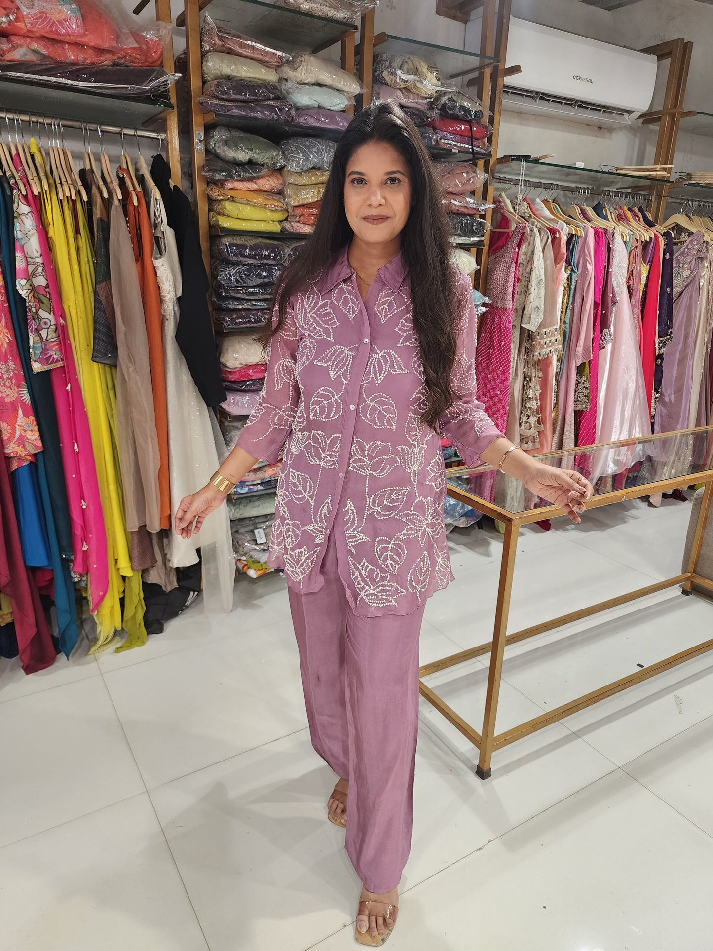 Organza knot work co-ord set
