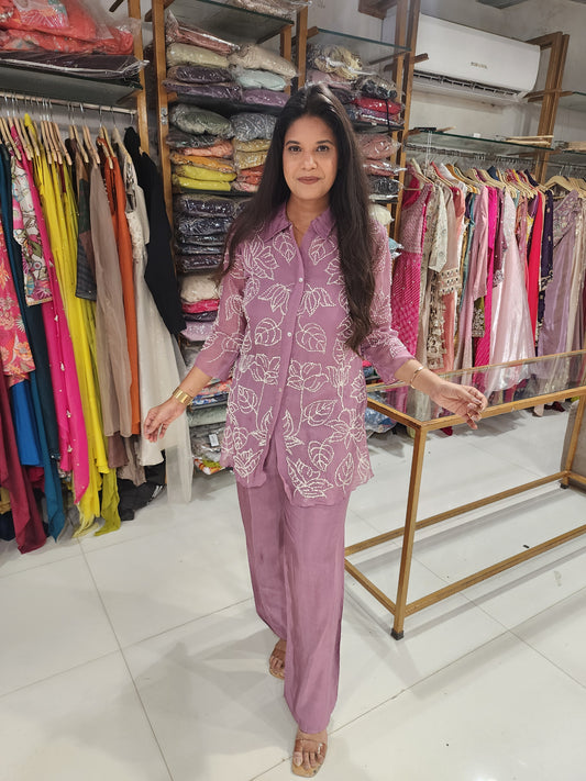 Organza knot work co-ord set