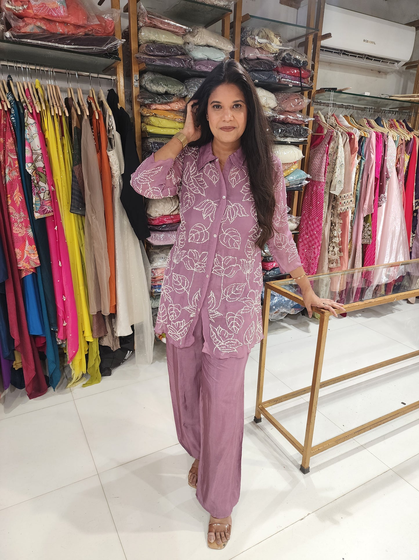 Organza knot work co-ord set