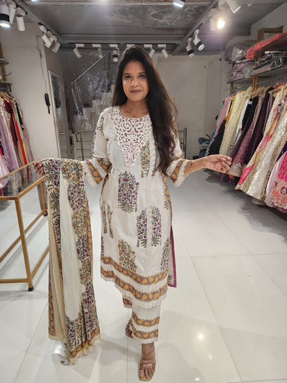 A line curosia cotton suit