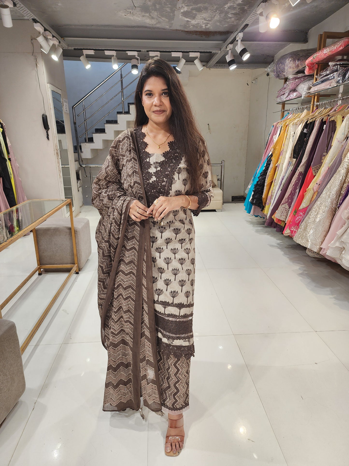 Curosia lace straight cut suit